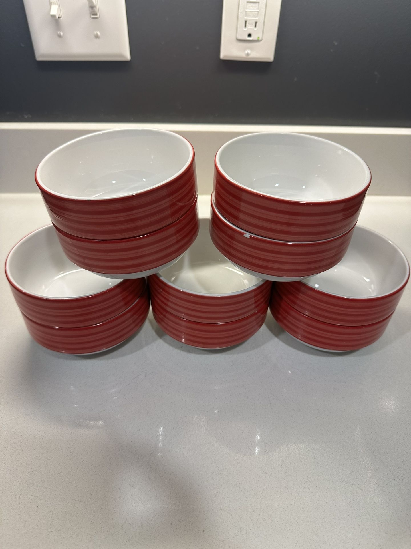 Red And white Ceramic Bowl