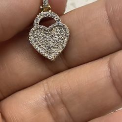10k Gold Natural Diamond Heart Pendant .50ct