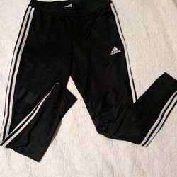 Adidas Black With White Stripe Women's Track Pants Size Small 