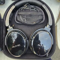 AUVIO Black Wireless Headphones Noise Cancelling Rotatable 