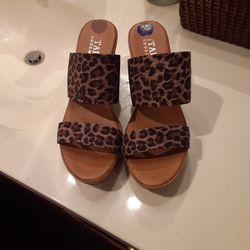 Pre-owned Women's Size 8.5 Madera Leopard Sandals 