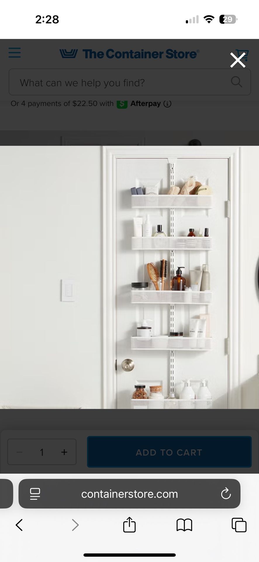 Hanging White Metal Storage Rack