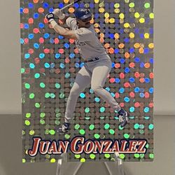 1994 Pacific Crown Collection JUAN GONZALEZ Silver Circles PRISM #2 Rangers