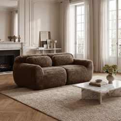 Durham 80" Modular Plush Cloud Loveseat Sofa with Pillows