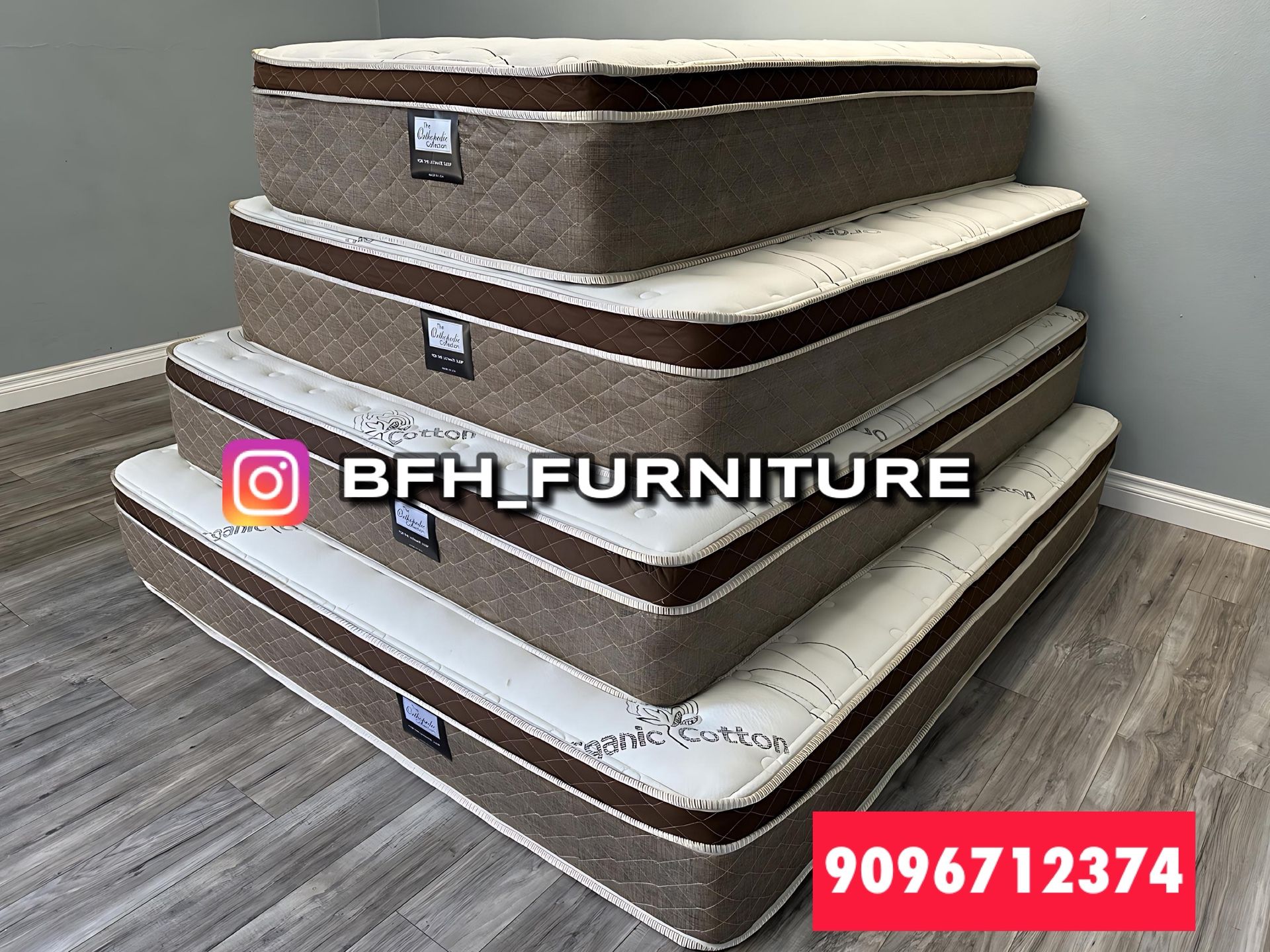 12in King Size Organic Cloud Comfort Europillow Top Mattress