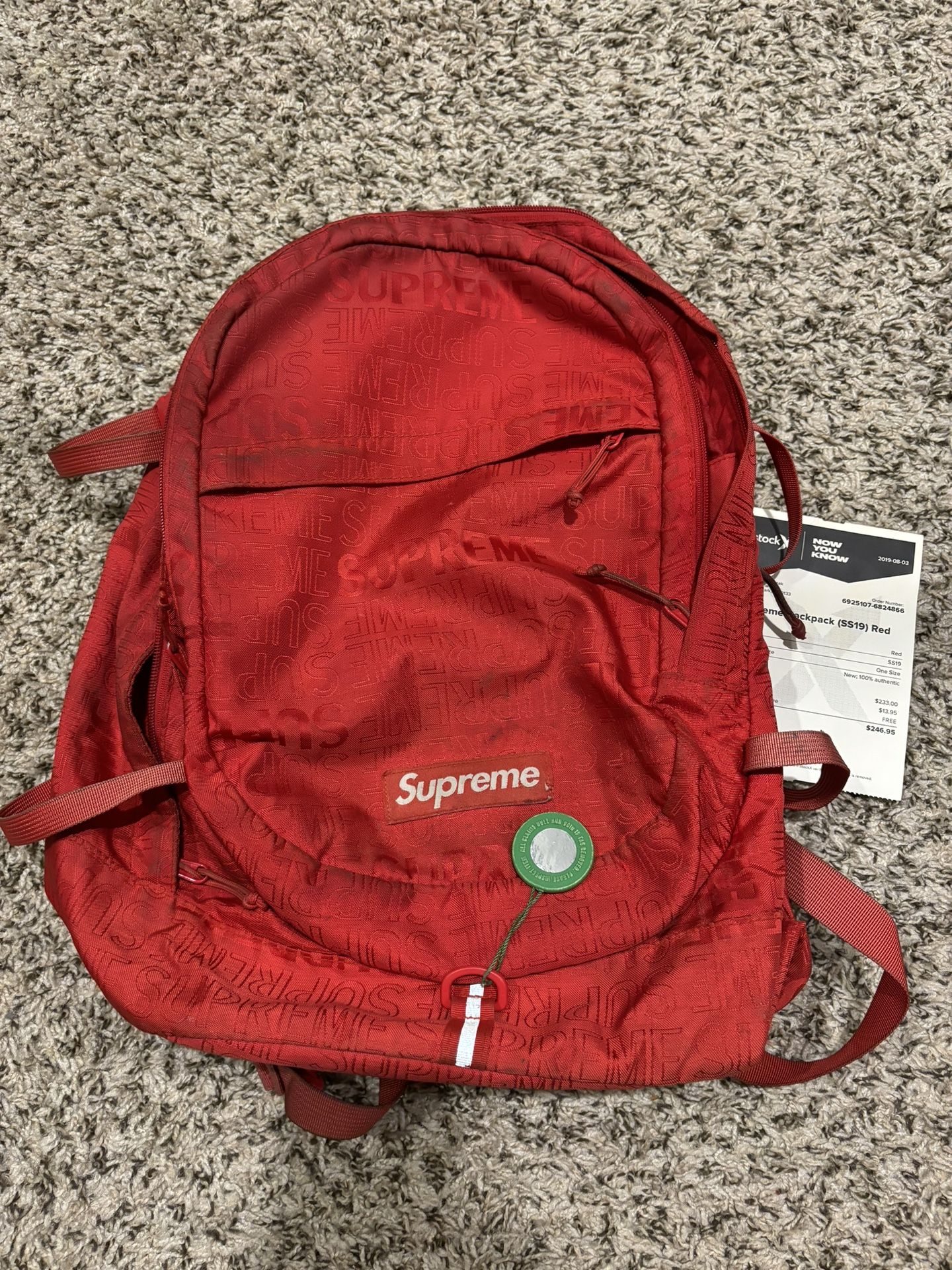 Red Supreme (SS19) Backpack 