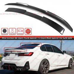 19-26 BMW G20 Carbon Fiber Spoiler + Rear Roof Spoiler