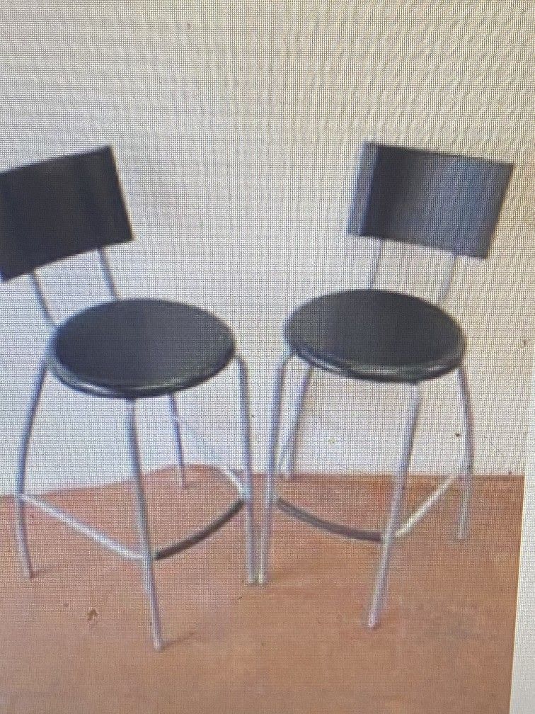 Set Of 2 IKEA Anssi Bar Stools With The Backrest, Seat H24"