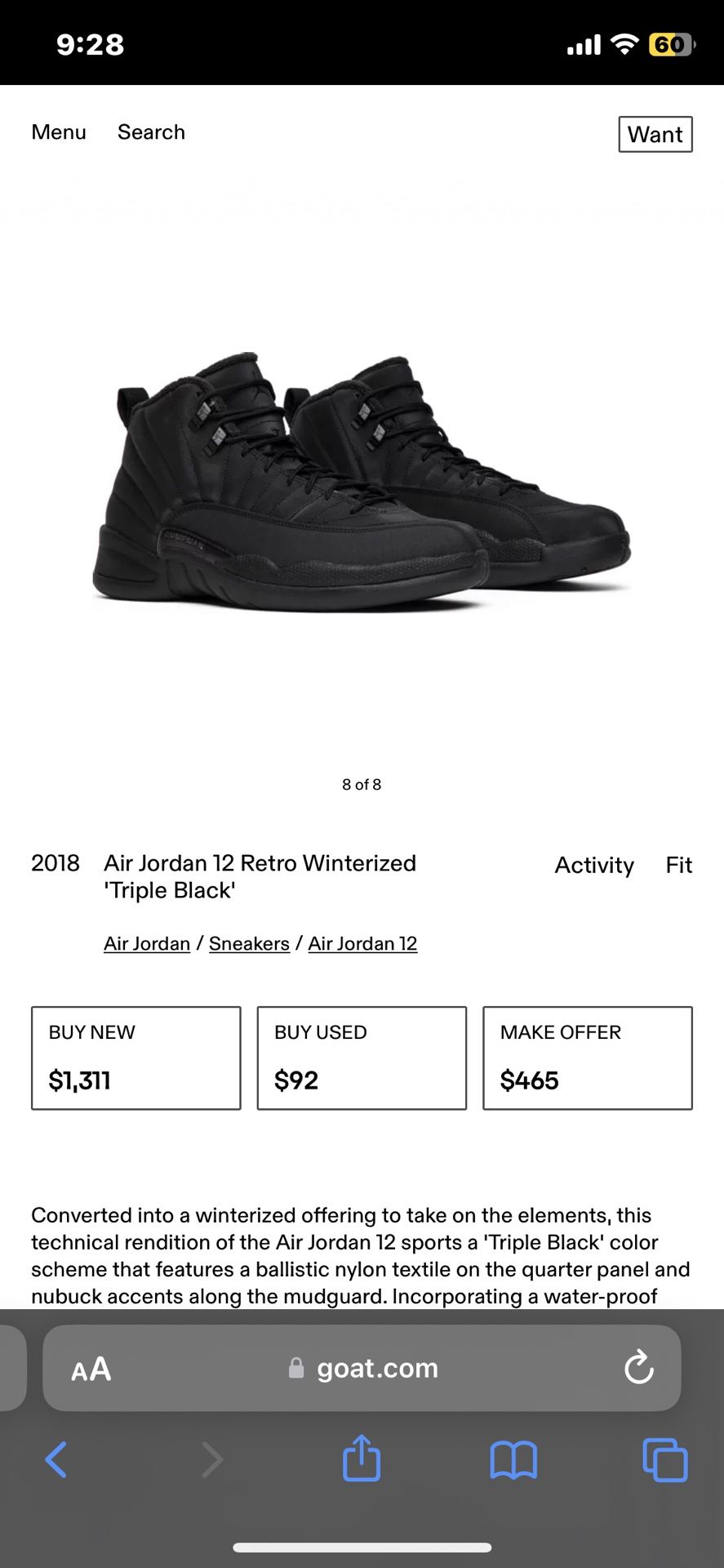 Jordan 12 WINTERIZED release 2018. Never Released Again.