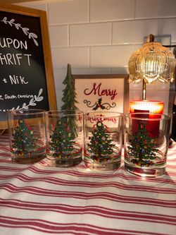 Vintage Georges Briard Christmas Tree Glassware