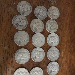 Ben Franklin Half Dollar 90% Silver Dollars - Lot Of 15
