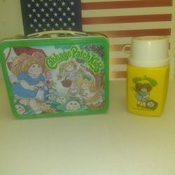 Vintage 1983 Cabbage Patch Kids Lunchbox With Thermos
