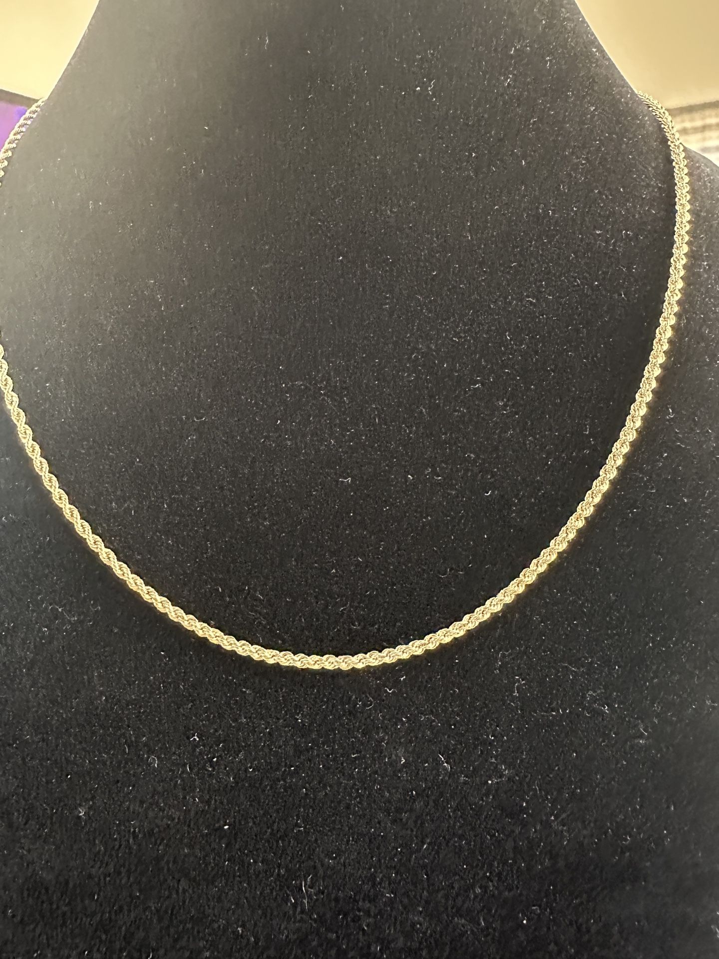 10kt Yellow Gold Rope chain 20”