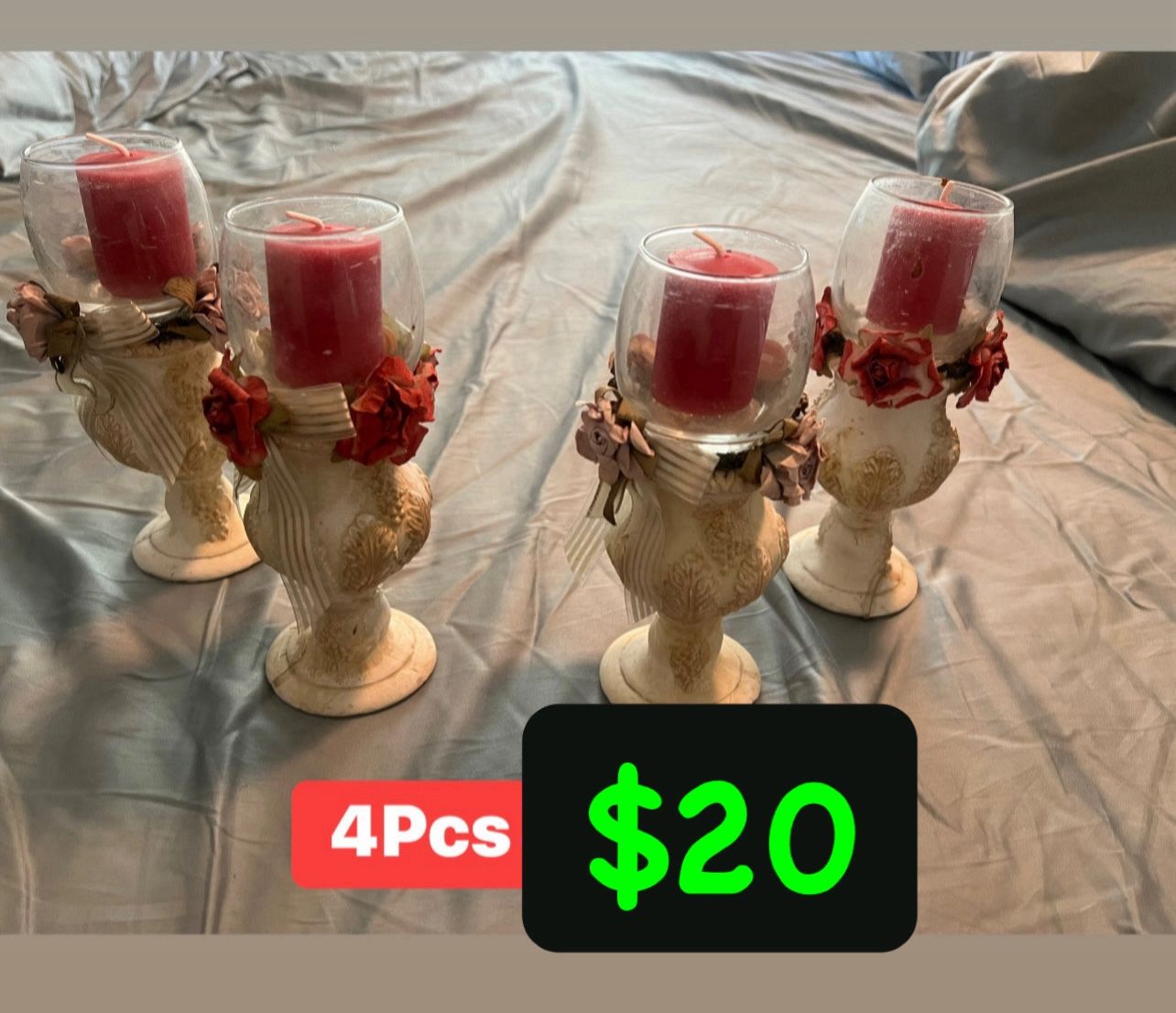 🔶🔶🎈🎈 All 4 pcs Candle holders 🔶🔶🎈🎈