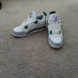 White And Green Jordan 4s