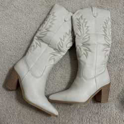 Off White Cowboy Boots