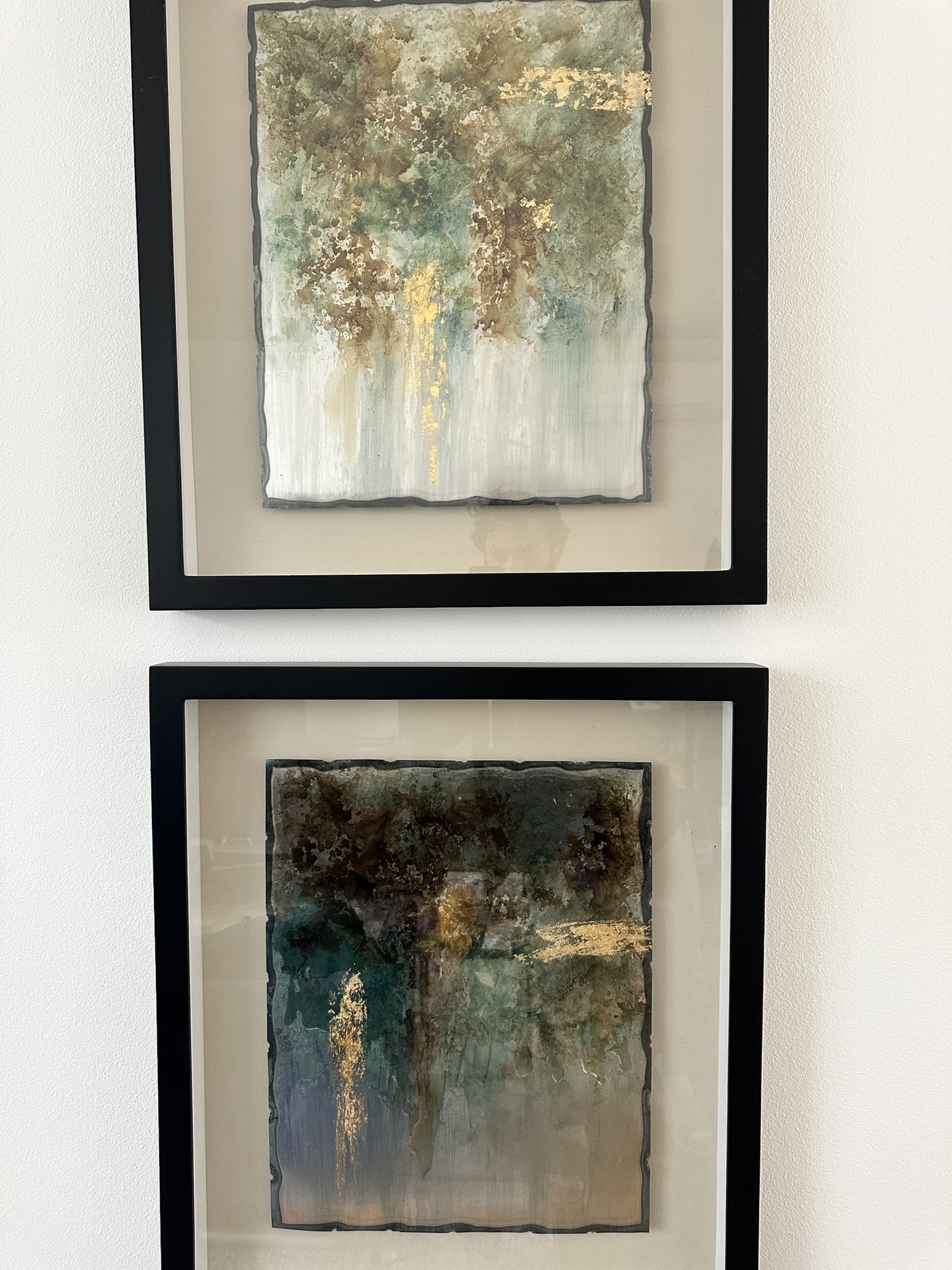Set of 2 Framed Abstract Art Pieces - Elegant Home Decor