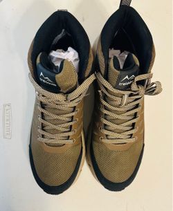 Men's Olive Green & Tan Waterproof Trekking Hiking Boots NeW