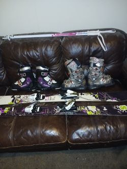 Snow Sking Boots,skies And Poles