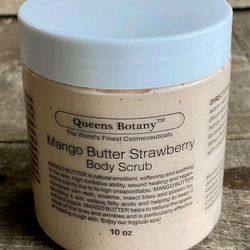 Queens Botany MANGO BUTTER STRAWBERRY Body Scrub Moisturizing ECZEMA Exp 5/17/24