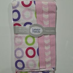 4 Pk Burp Cloths 