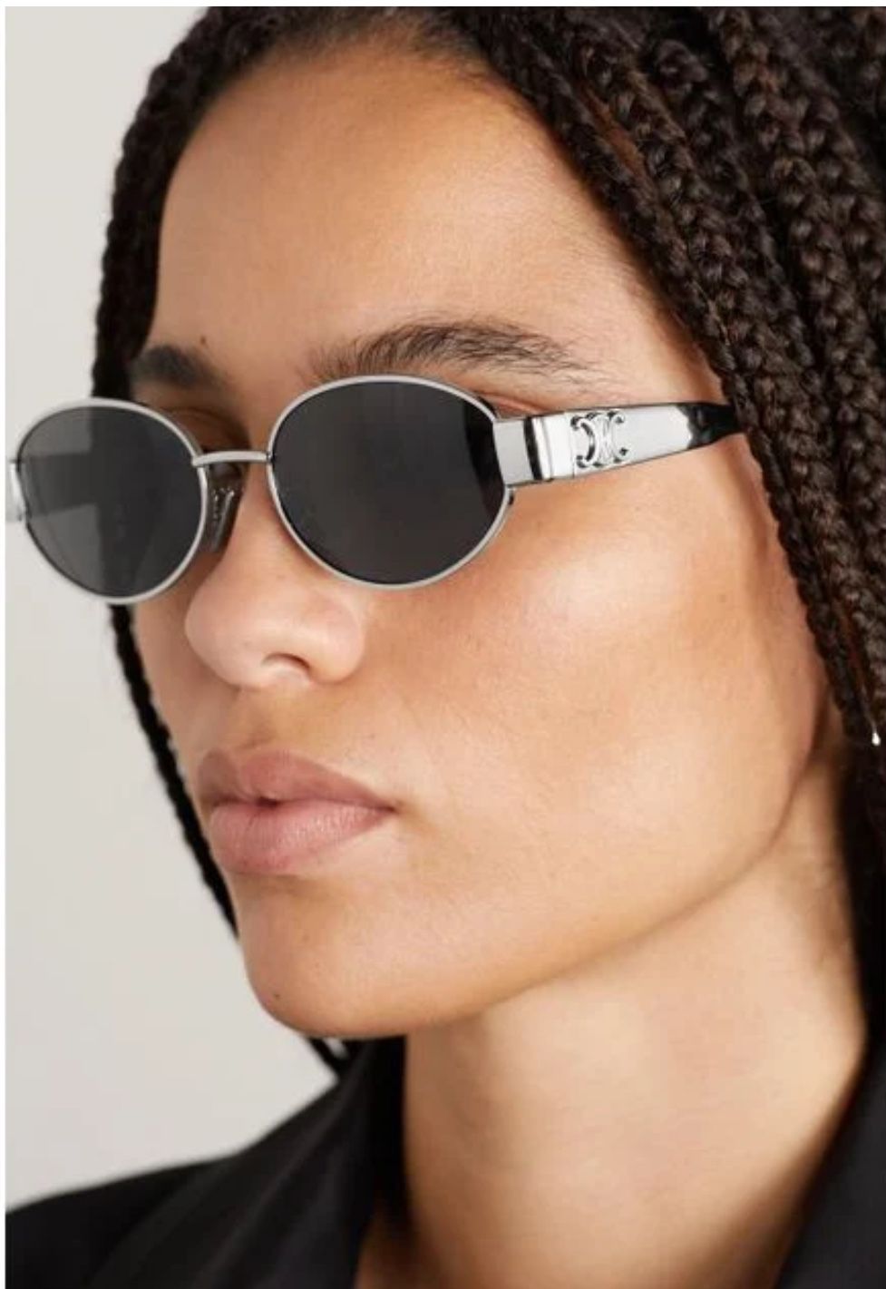 Celine Triomphe Oval Sunglasses Metal