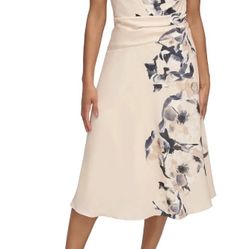 🎉 🎉 DKNY Size 16  Cowl-Neck Sleeveless Midi Dress