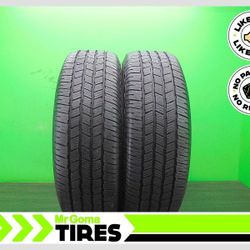 2 LT265/70R18 USED TIRES BRIDGESTONE ALENZA A/S 02 ENLITEN 10/32 TREAD 124/121S