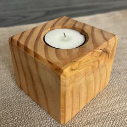 Single Tealight Candle Holder | Table Centerpiece | Rustic Farmhouse Decor | Reclaimed Wood | Home Decor | Mantel Decor