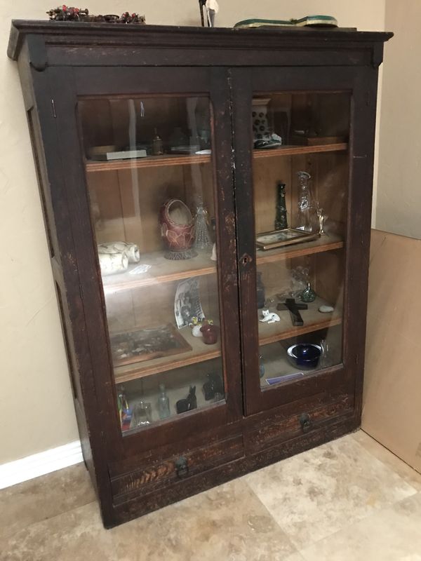 Antique Gl Hutch Curio Cabinet Entry Piece Or Bookshelf For Antique Gl Hutch Curio Cabinet Entry Piece Or Bookshelf