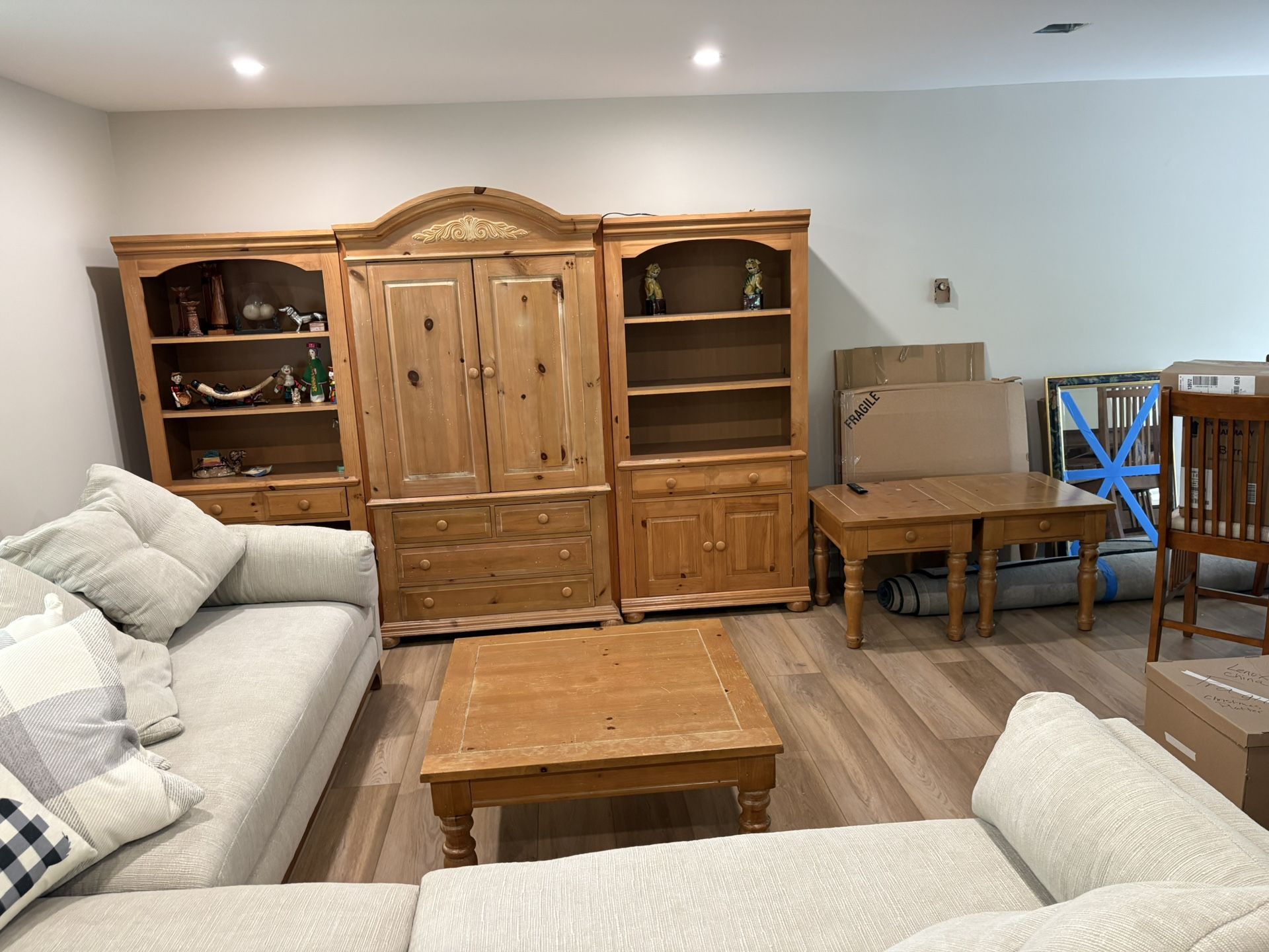 Wall Unit With Matching Side And Coffee Tables