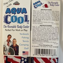 Aqua Cool Reusable Neck Body Patriotic Red White Blue StarBandana Comfort Cooler