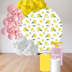  Lemon-Themed Party Decor Set – Backdrop, Stands & Balloons