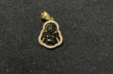Buddha Black With Cubic Zirconia Around