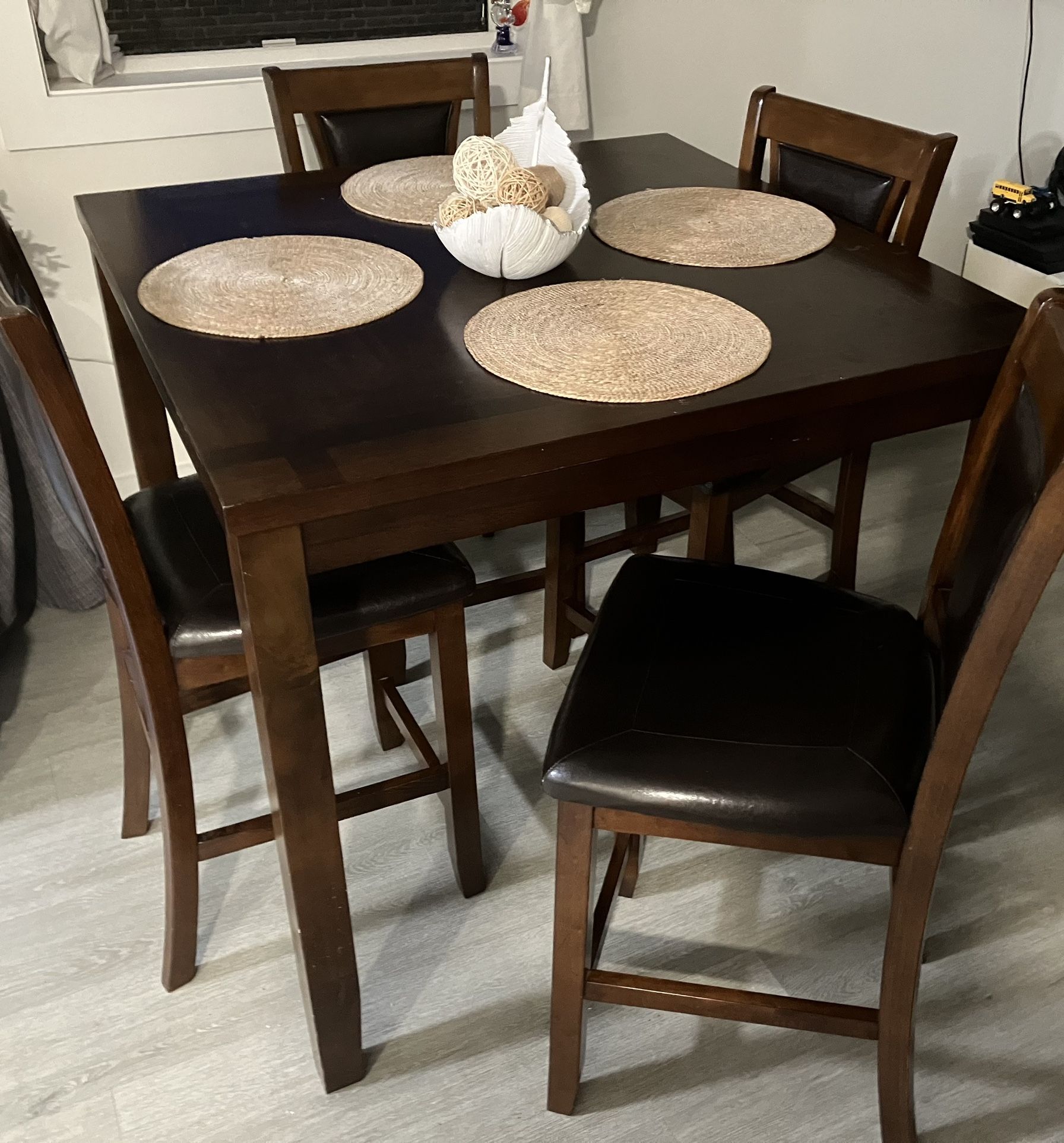 Counter-Height Dining Kitchen Table Set – 5 Piece