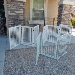 3 Panel Or 4 Panel Metal Or Wood Security Pet Fencing With Gate/door 5-7 Ft Long $30-$35 Each