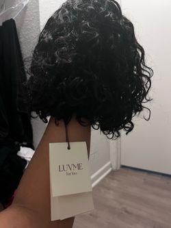 "Short black human hair wig"
