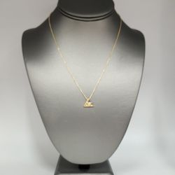Louis Vuitton LV Volt Necklace in Solid 18k Yellow Gold 0.03 CTW Diamond 16-18”