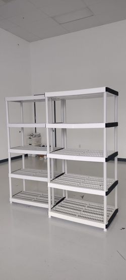 Good condition plastic storage racks