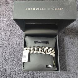 Shaquille O Neal Men S Simulated Diamond Stainless Steel Link Bracelet