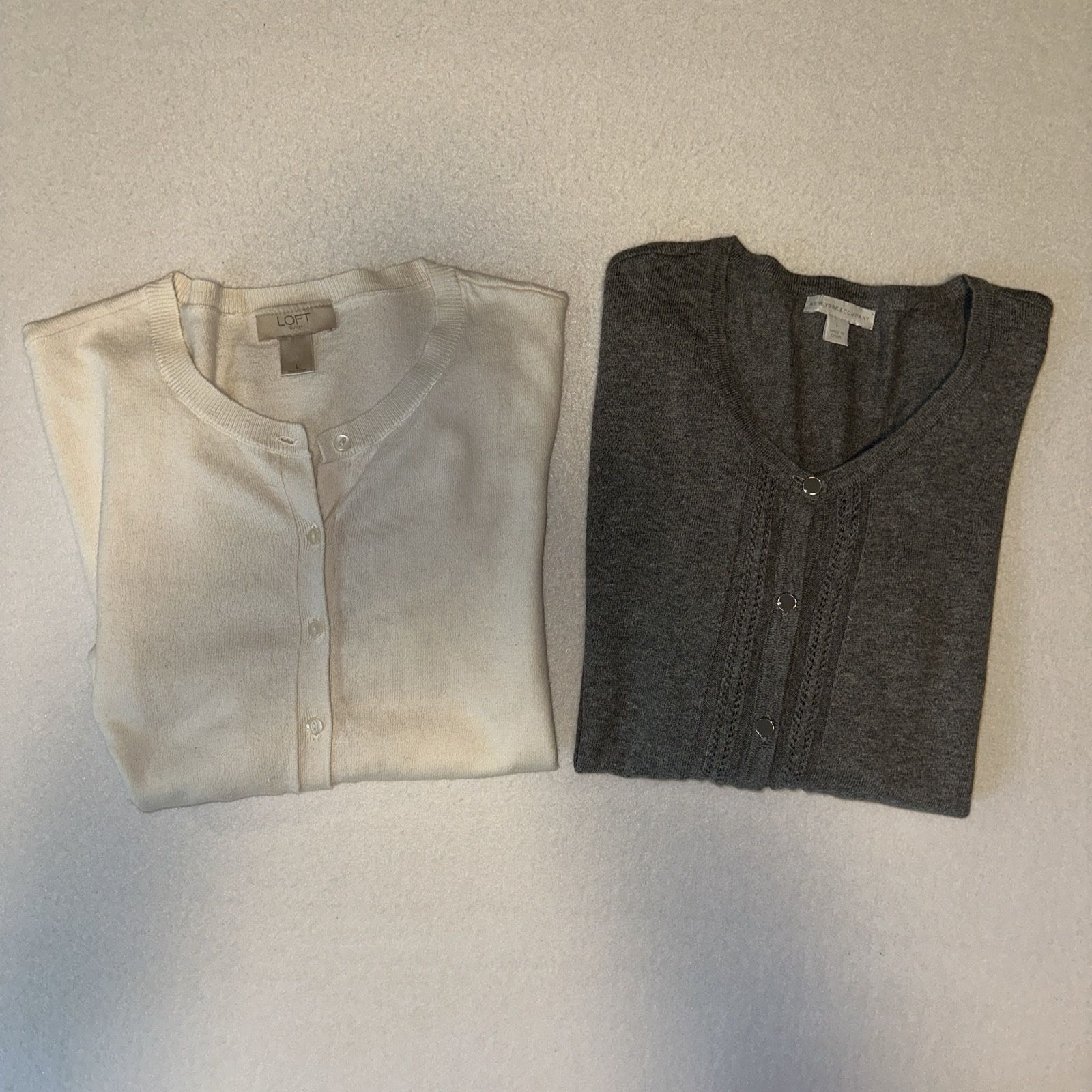 Ann Taylor LOFT New York & Company Cardigan Sweater Bundle Lot Of 2 Women’s Large Buttons