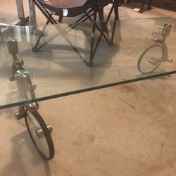 Glass coffee table