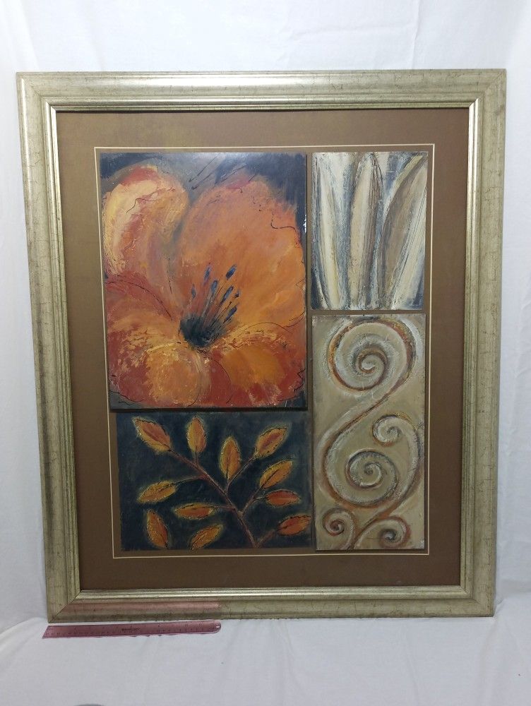Lrg. Decorative Picture With Flower Theme. 33×39in.