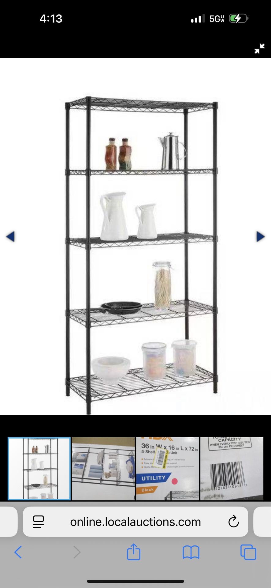 HDX 5-TIER STEEL WIRE SHELVING UNIT IN BLACK (36 IN. WX 72 IN. H X 16 IN. D)