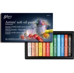 MUNGYO Artist Gallery Set - 12 Assorted Colors Professional Oil Pastels