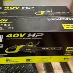 Ryobi 40V 16” Chainsaw Tool Only - NEW