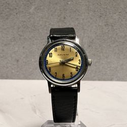 Vintage Signal Mechanical Watch – Gold Dial, Hand-Wound 34mm