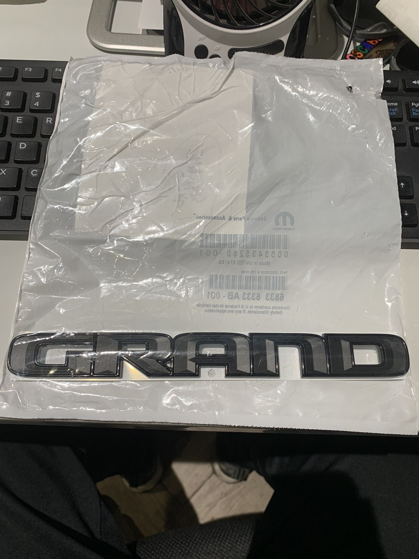 Nameplate For 2017-2018 Grand Cherokee
