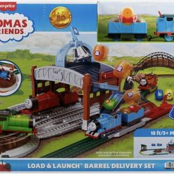 Thomas & Friends Load & Launch Barrel Delivery Set by Fisher-Price & Classic Motorized Toy Train