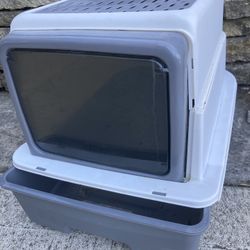 Covered Kitty Litter Box With Sliding Tray